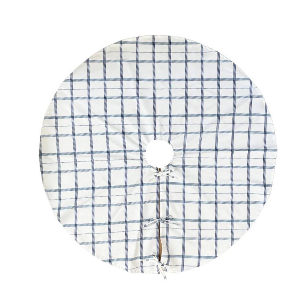 NEW PICTURA linden plaid tree skirt in navy
